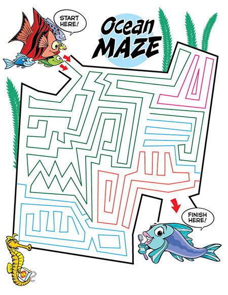 Ocean Maze Activity Sheet - Pediatric Dentist in Livingston, NJ